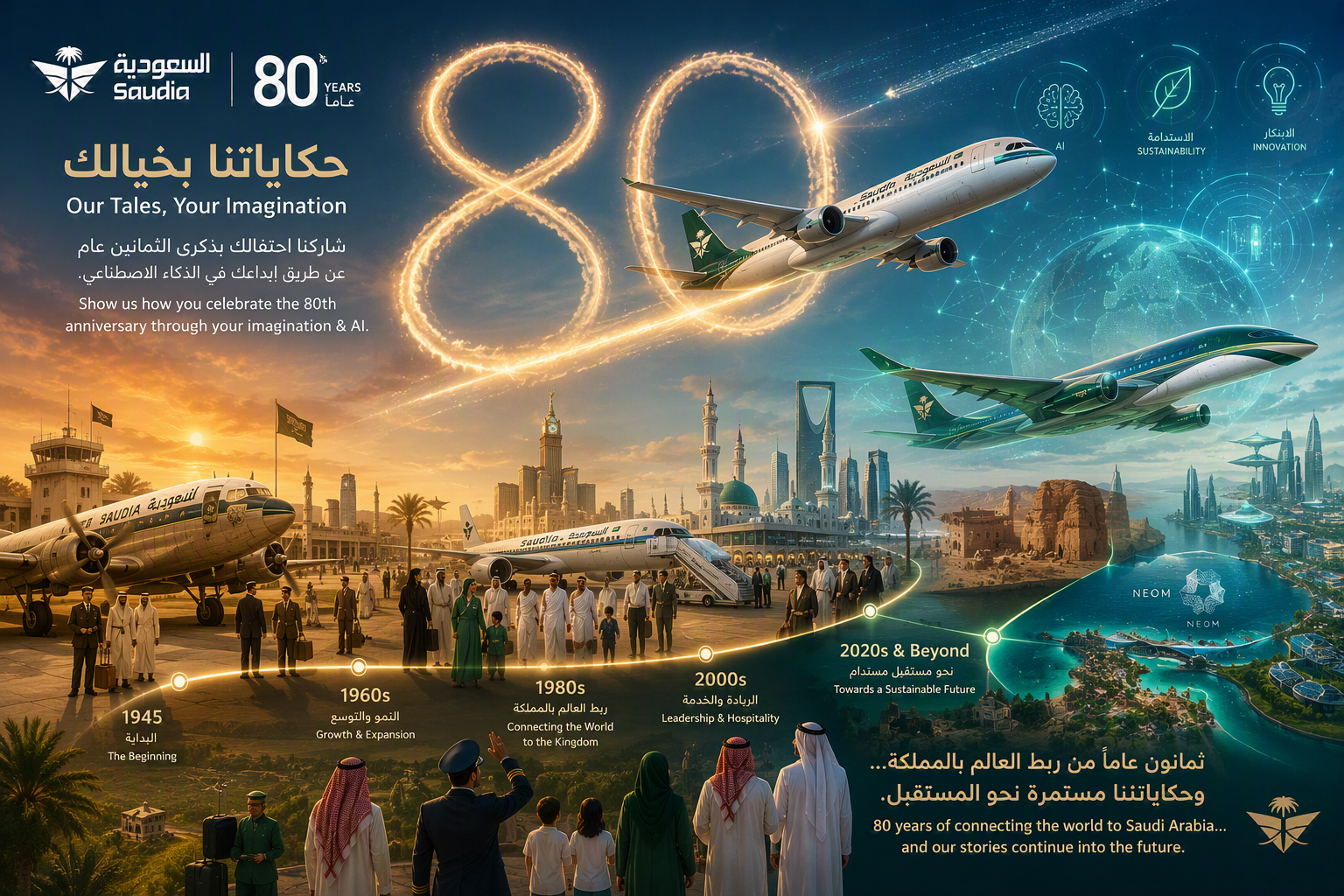 ✈️ 80 عاماً.. من أول رحلة إلى رحلات المستقبل