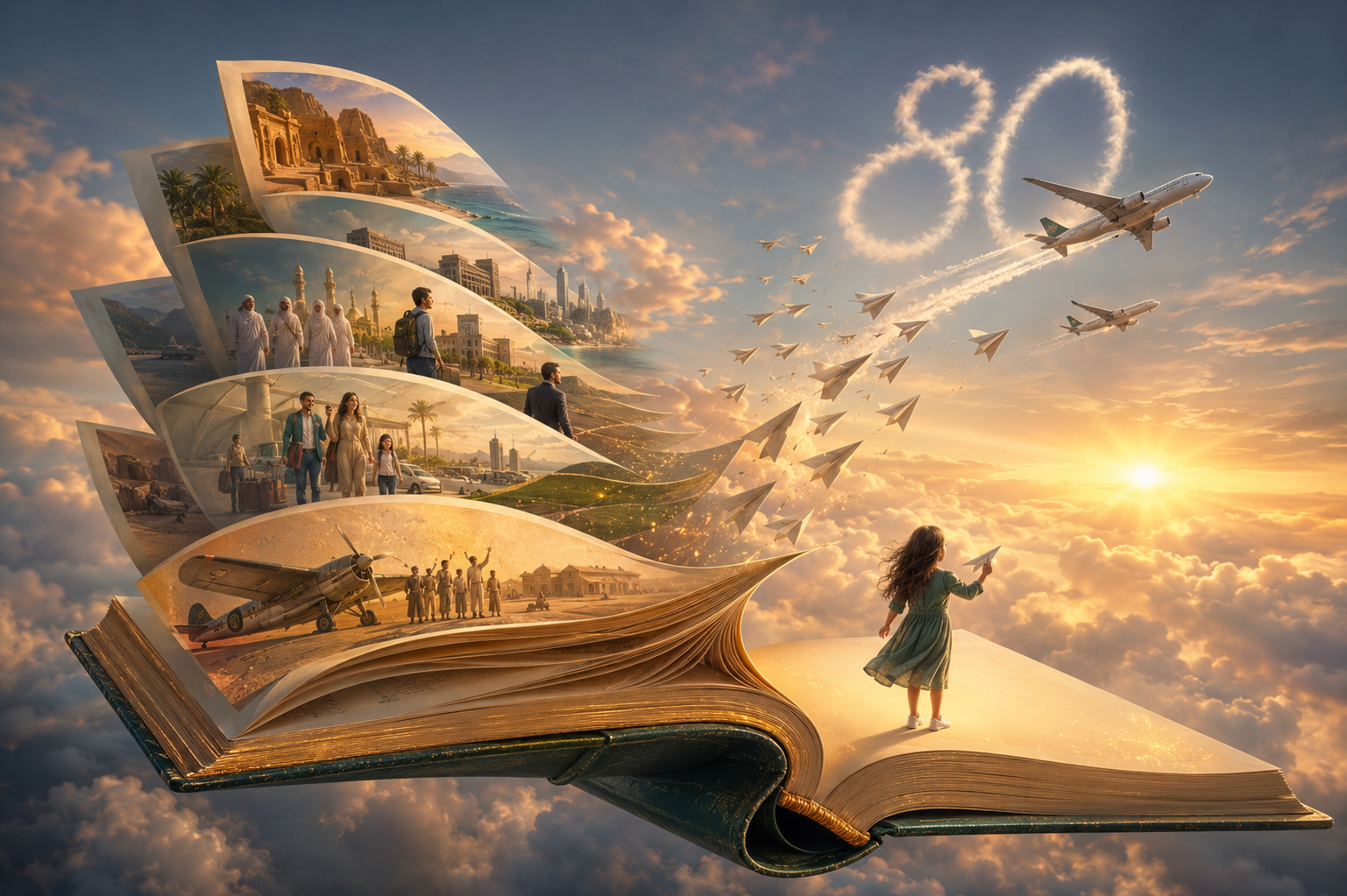 كل رحلة بدأت بقصة... وكل قصة صفحة من 80 عاماً Every Journey Began with a Story... Every Story Became a Page in 80 Years.